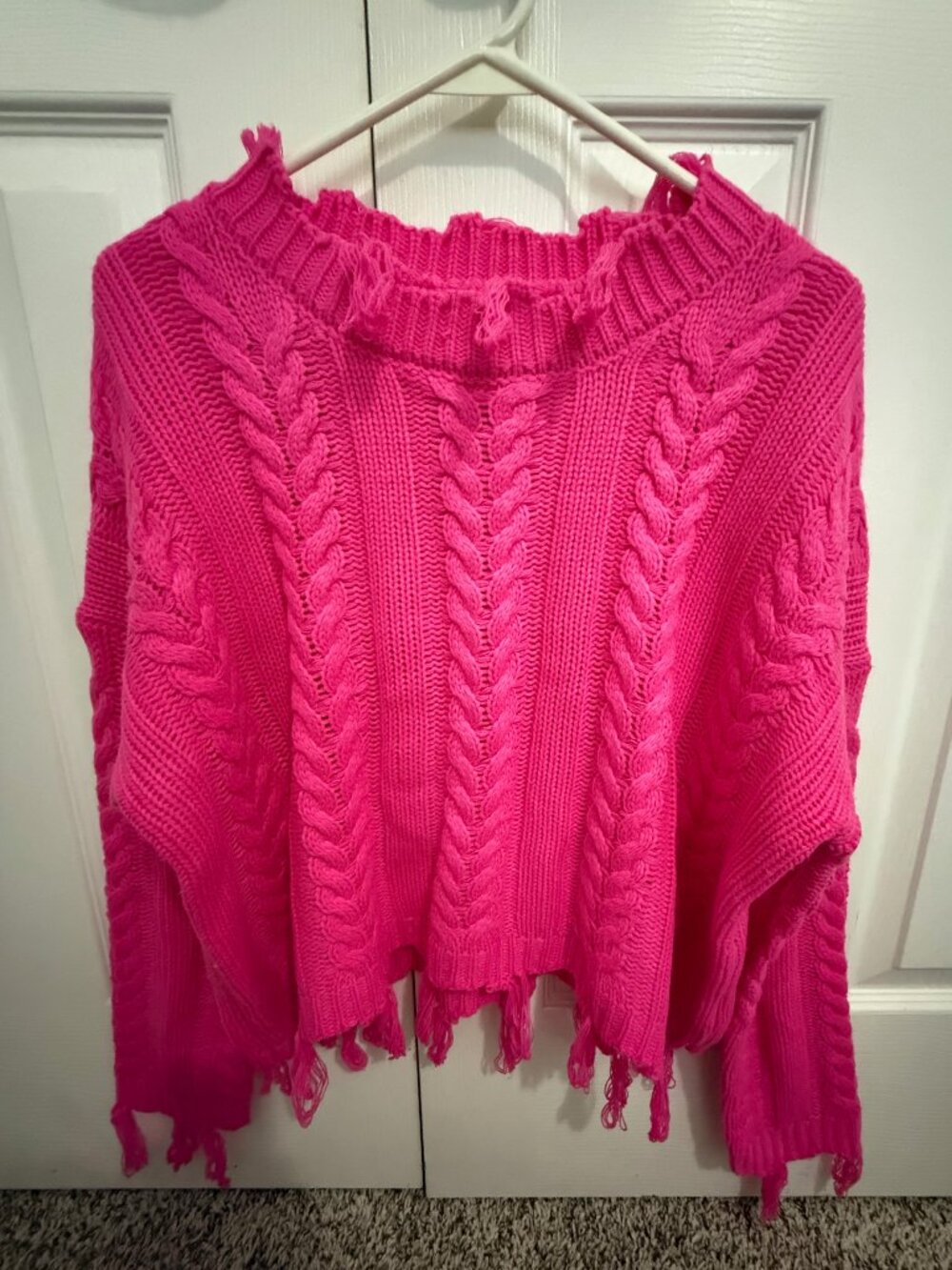 Altar'd State Pink Fringe Sweater
